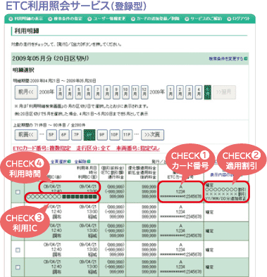 ETC利用照会サービス(登録型)